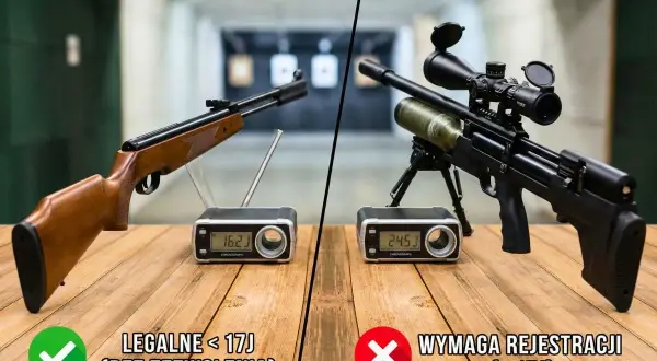 Wiatrówka 16.2J jest legalna bez zezwolenia. Wiatrówka 24.5J wymaga rejestracji. Dowiedz się, gdzie można strzelać z wiatrówki.