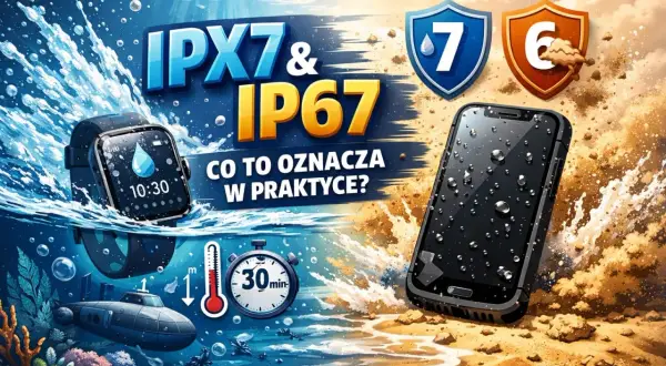 Smartwatch i smartfon w wodzie. IPX7 co oznacza? Ochrona przed zanurzeniem do 1 metra przez 30 minut.
